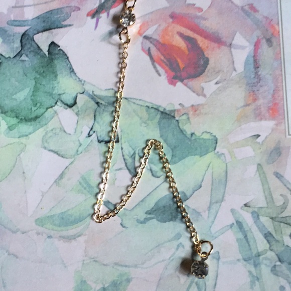 New! Double Crystal Drop Necklace - Picture 4 of 7